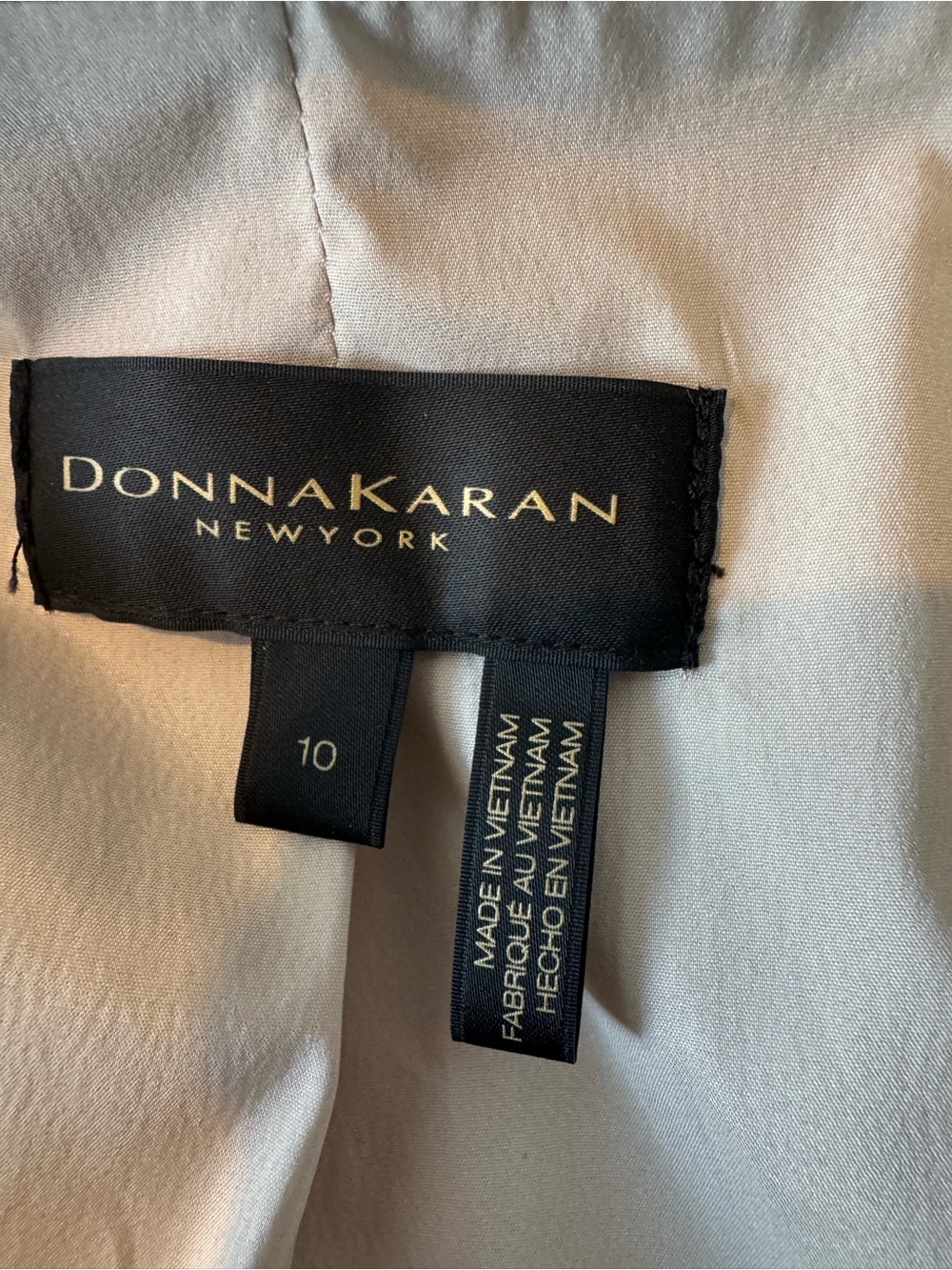 Donna Karan Cream Sleeveless Notch-Lapel Long Vest - Picture 4 of 5